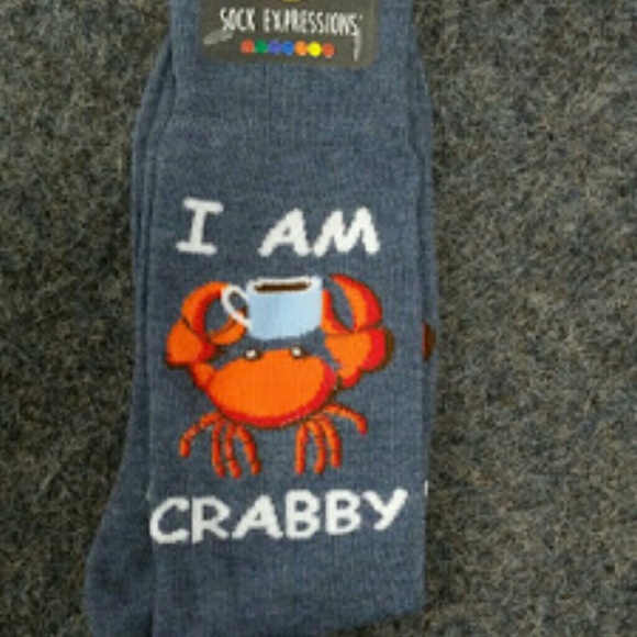 SOLD OUT Crabby Until I Get My Coffee Men's Socks - Picture 2 of 5